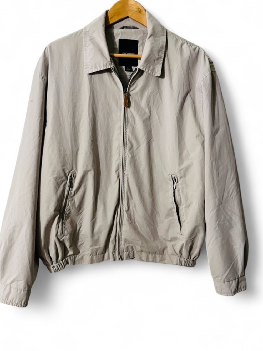 London Fog Light Beige Zip Jacket